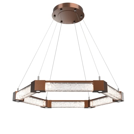 Hammerton Studio Axis 35" Wide LED Ring Chandelier with Glacier Clear Glass Shades Configure Below