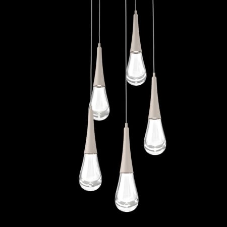 Hammerton Studio Raindrop 5 Light 20" Wide LED Abstract Multi Light Pendant - 3000K Beige Silver / Clear