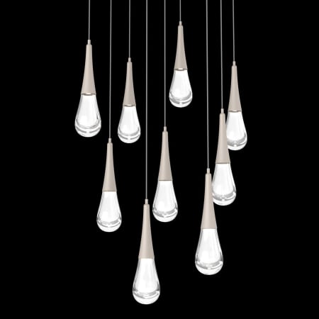 Hammerton Studio Raindrop 9 Light 27" Wide LED Abstract Multi Light Pendant - 3000K Beige Silver / Clear