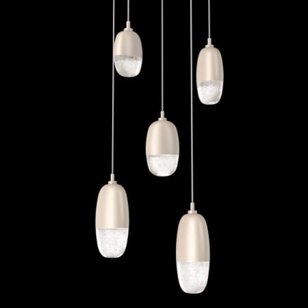 Hammerton Studio Pebble 5 Light 20" Wide LED Abstract Multi Light Pendant - 3000K Beige Silver / Clear