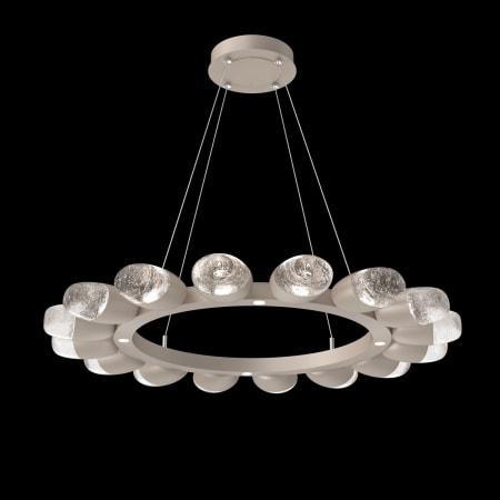 Hammerton Studio Pebble 16 Light 37" Wide LED Ring Chandelier - 3000K Beige Silver / Clear
