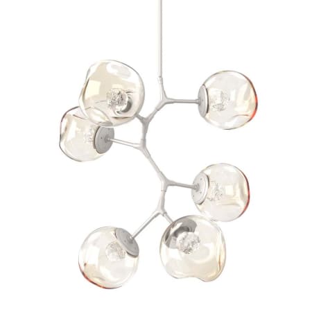 Hammerton Studio Nebula 6 Light 34" Wide LED Abstract Chandelier - 2700K Beige Silver / Floret Amber