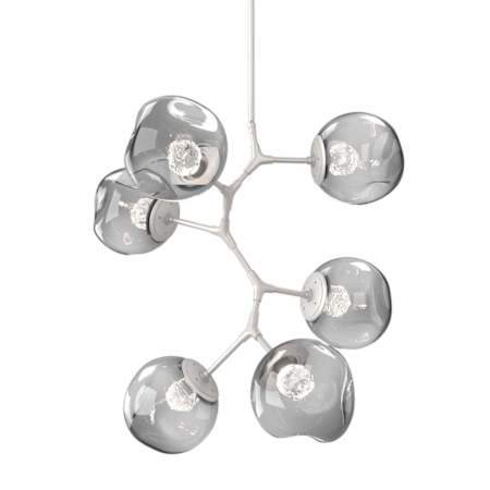 Hammerton Studio Nebula 6 Light 34" Wide LED Abstract Chandelier - 3000K Beige Silver / Floret Smoke