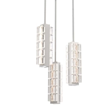 Hammerton Studio Tessera 3 Light 21" Wide LED Multi Light Pendant - 3000K Beige Silver / Pave Glass