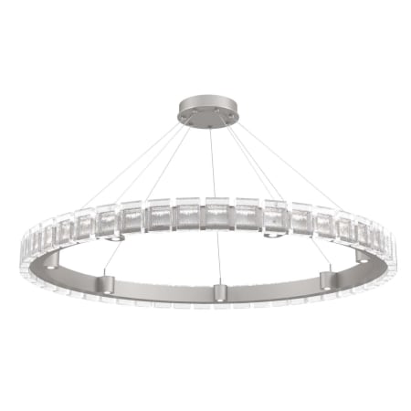 Hammerton Studio Tessera 6 Light 50" Wide LED Ring Chandelier - 3000K Beige Silver / Pave Glass