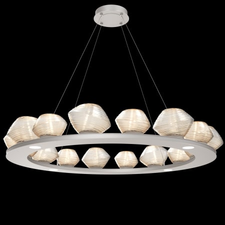 Hammerton Studio Mesa 20 Light 49" Wide LED Ring Chandelier - 3000K Beige Silver / Amber