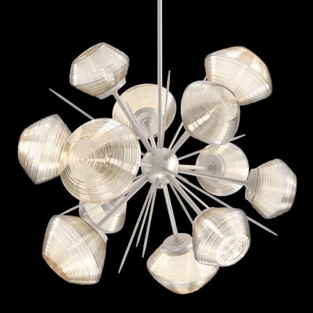 Hammerton Studio Mesa 12 Light 30" Wide LED Abstract Sputnik Chandelier - 3000K Beige Silver / Mesa Amber