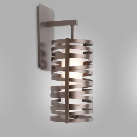 Hammerton Studio Tempest Single Light 16" Tall LED Wall Sconce - with Frosted Glass Inner and Finished to Match Metal Outer Shade Flat Bronze