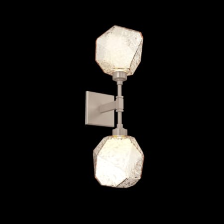 Hammerton Studio Gem 2 Light 22" Tall LED Wall Sconce - 3000K Beige Silver / Amber