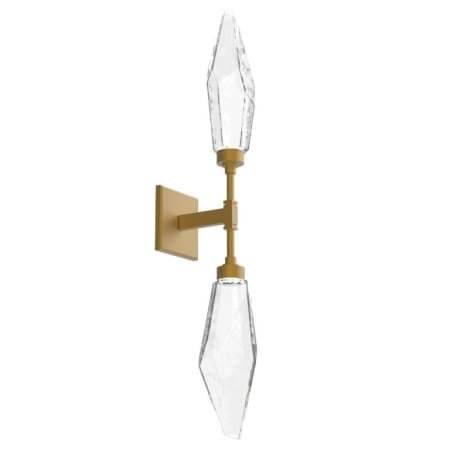 Hammerton Studio Rock Crystal 2 Light 29" Tall LED Wall Sconce - 2700K Gilded Brass / Chilled Clear