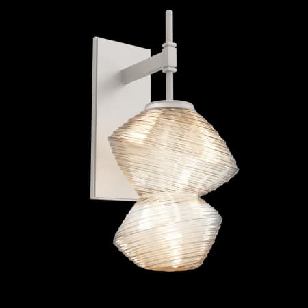 Hammerton Studio Mesa 18" Tall LED Wall Sconce - 2700K Beige Silver / Mesa Amber