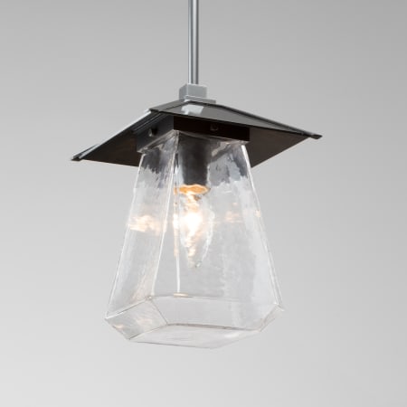 Hammerton Studio Outdoor 9" Wide Outdoor Mini Single Pendant - Medium (E26) with Clear Glass Shade Argento Grey