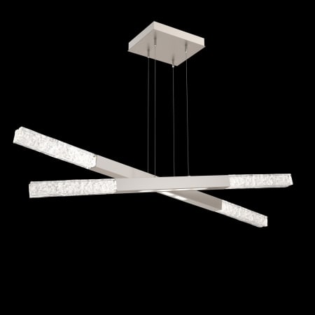 Hammerton Studio Axis 12 Light 48" Wide LED Abstract Linear Chandelier - 2700K Beige Silver / Clear