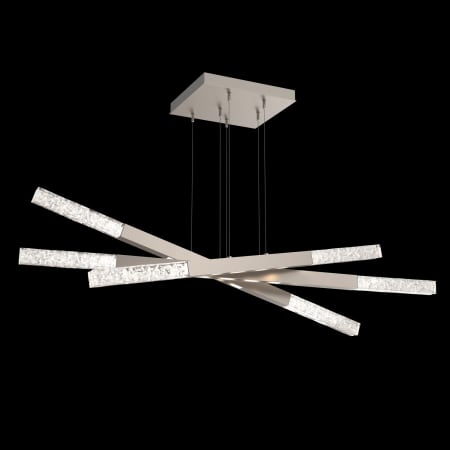 Hammerton Studio Axis 18 Light 62" Wide LED Abstract Linear Chandelier - 3000K Beige Silver / Clear