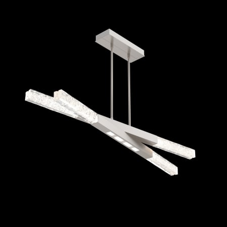 Hammerton Studio Axis 8 Light 51" Wide LED Abstract Linear Chandelier - 2700K Beige Silver / Clear