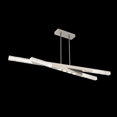 Hammerton Studio Axis 8 Light 64" Wide LED Abstract Linear Chandelier - 3000K Beige Silver / Clear