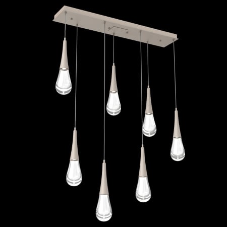 Hammerton Studio Raindrop 7 Light 43" Wide LED Linear Chandelier - 3000K Beige Silver / Clear