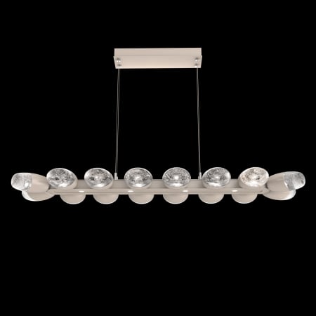 Hammerton Studio Pebble 20 Light 47" Wide LED Linear Chandelier - 3000K Beige Silver / Clear