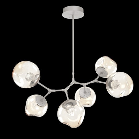 Hammerton Studio Nebula 6 Light 38" Wide LED Abstract Chandelier - 3000K Beige Silver / Floret Amber