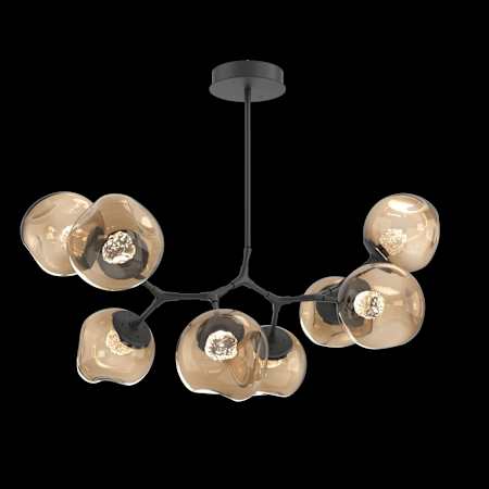 Hammerton Studio Nebula 8 Light 41" Wide LED Abstract Chandelier - 2700K Matte Black / Floret Bronze