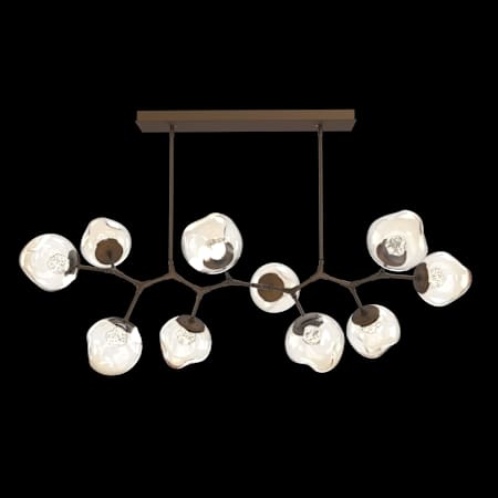 Hammerton Studio Nebula 10 Light 63" Wide LED Abstract Chandelier - 2700K Flat Bronze / Zircon Amber