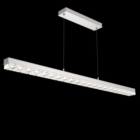 Hammerton Studio Tessera 2 Light 62" Wide LED Abstract Linear Chandelier - 3000K Beige Silver / Pave Glass