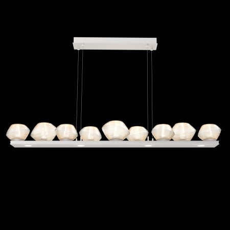 Hammerton Studio Mesa 12 Light 59" Wide LED Linear Chandelier - 2700K Beige Silver / Mesa Amber