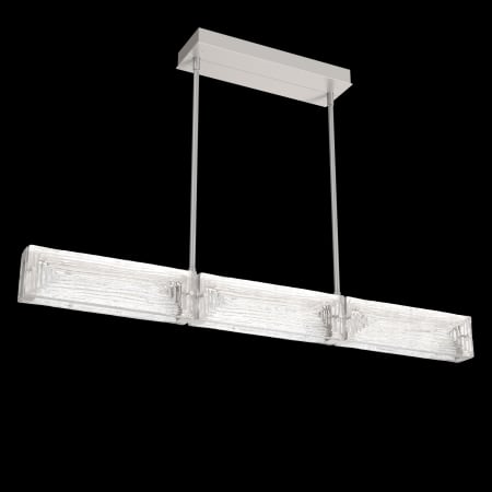Hammerton Studio Tabulo 3 Light 43" Wide LED Linear Chandelier - 3000K Beige Silver / Linea Glass