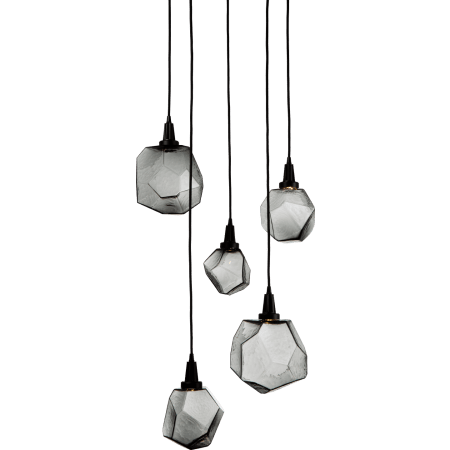 CHB0039-05 in Matte Black Finish with Smoke Glass Shades