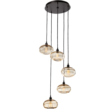 Hammerton Studio Coppa 22" Wide Artisan Crafted Optic Glass 5 Light Pendant Configure Below