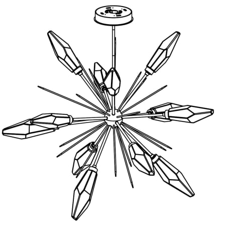 Hammerton Studio Rock Crystal 49" Wide 12 Light Hand Blown Glass LED Starburst Chandelier Configure Below