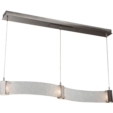 Hammerton Studio Parallel 48" Wide Artisan Crafted LED Curved Linear Suspension with Hand Textured Glass Configure Below