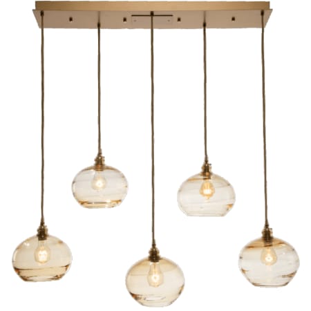 Hammerton Studio Coppa 40" Wide Artisan Crafted Optic Glass 5 Light Linear Pendant Configure Below