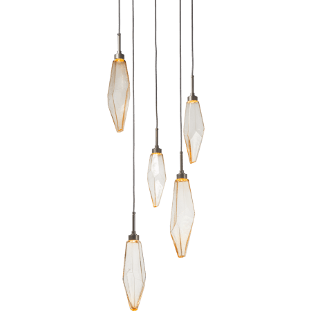 Chilled Amber Glass with Metallic Beige Silver Finish