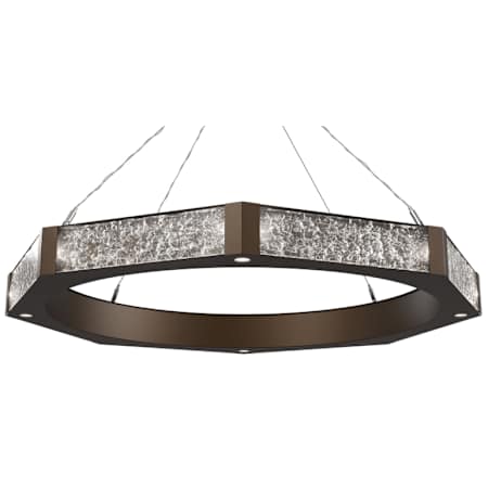Hammerton Studio Glacier Single Light 48" Wide LED Ring Chandelier with Cast Glass Shades Flat Bronze