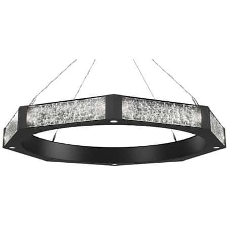 Hammerton Studio Glacier Single Light 48" Wide LED Ring Chandelier with Cast Glass Shades Matte Black