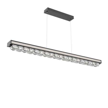 Hammerton Studio Tessera Linear Chandelier with Facet Cast Glass Metallic Black / 3000K