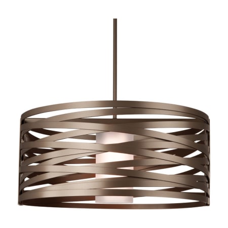 Hammerton Studio Tempest Single Light 24" Wide Drum Chandelier - Medium (E26) with Frosted Glass Shade Flat Bronze