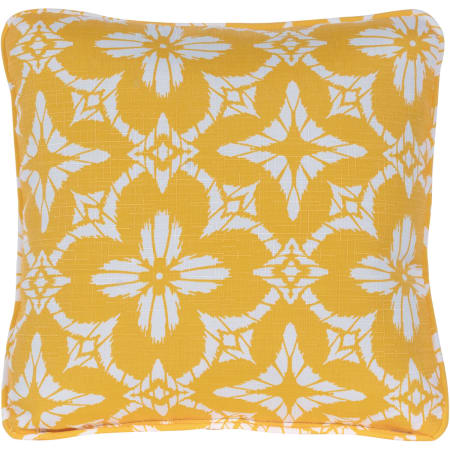 Hanover 16" Square Geometric Patterns and Designs Throw Pillow With Foam Yellow