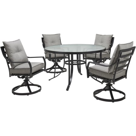 Hanover Lavalette 5 -PC Steel Framed Olefin Outdoor Dining Set Silver Linings