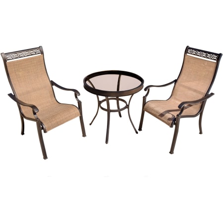 Hanover Monaco Aluminum Framed Fabric Outdoor Bistro Set Tan