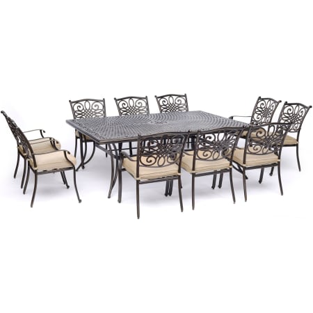 Hanover Traditions 11 Piece Aluminum Outdoor Dining Set Tan