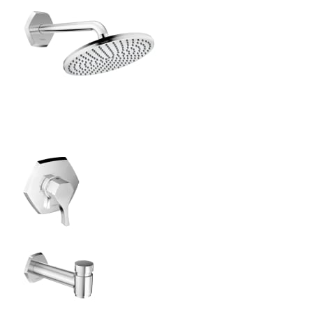 Hansgrohe Locarno Pressure Balance Tub and Shower Trim Package with 2.5 GPM Rain Shower Head - Less Valve Chrome