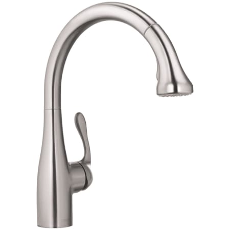 Hansgrohe Allegro E Gourmet 1.75 GPM Pull-Down Kitchen Faucet Gourmet HighArc Spout with Magnetic Docking & Locking Spray Diverter - Limited Lifetime Warranty Steel Optik