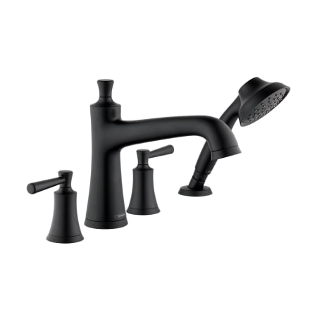 Hansgrohe Joleena Deck Mounted Roman Tub Filler with Built-In Diverter - Includes Hand Shower Matte Black