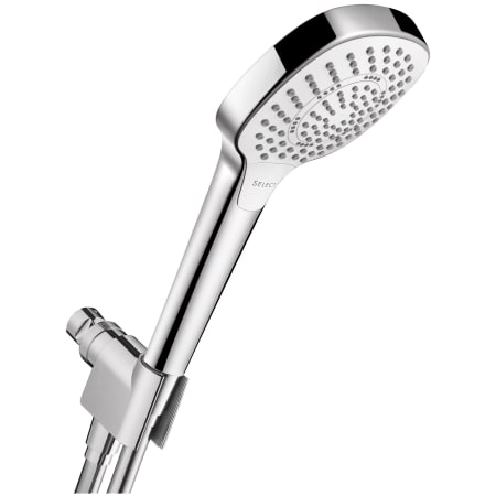 Hansgrohe Croma Select E 2.5 GPM Multi Function Hand Shower Package with Select and QuickClean Technologies - Includes Hose and Hand Shower Holder Chrome