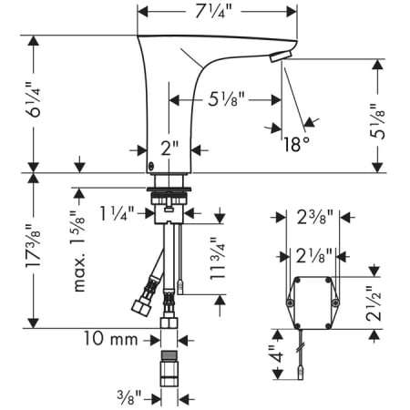 Hansgrohe-15171-Dimensional Drawing