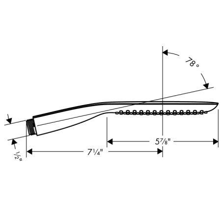 Hansgrohe 15473/10452 Hand Shower Dimensional Drawing