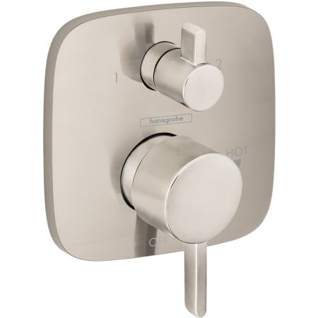 Hansgrohe Ecostat Soft Cube Pressure Balanced Valve Trim Only with Integrated Diverter for 2 Distinct Functions - Less Rough In Brushed Nickel