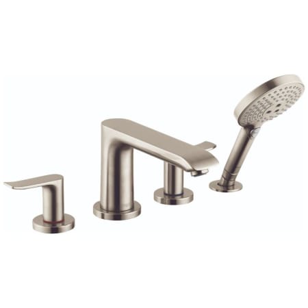 Hansgrohe Metris Deck Mounted Roman Tub with Built-In Diverter - Includes 1.8 GPM Hand Shower Brushed Nickel